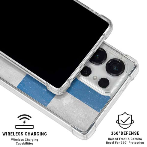 Finland Flag Distressed Galaxy S25 Ultra Clear Case